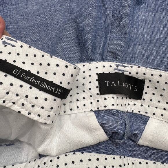 Talbots Womens Size 6 Perfect Shorts 13" Inseam Chambray Blue Preppy Summer - Picture 6 of 10
